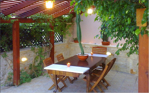 Garden pergola and dining table